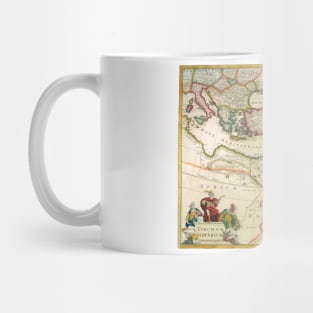 Antique Map of the Turkish and Ottoman Empire by Frederick de Wit Mug